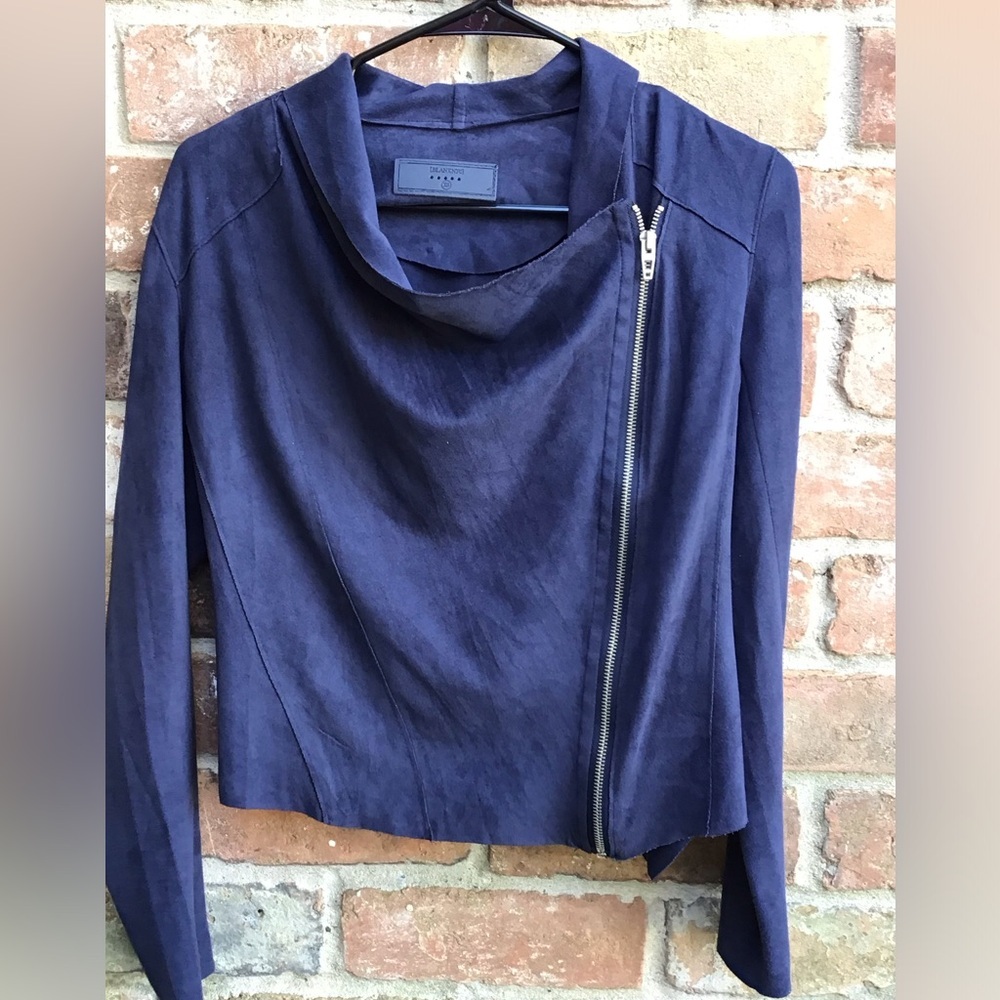 BlankNYC navy ultra suede jacket xs